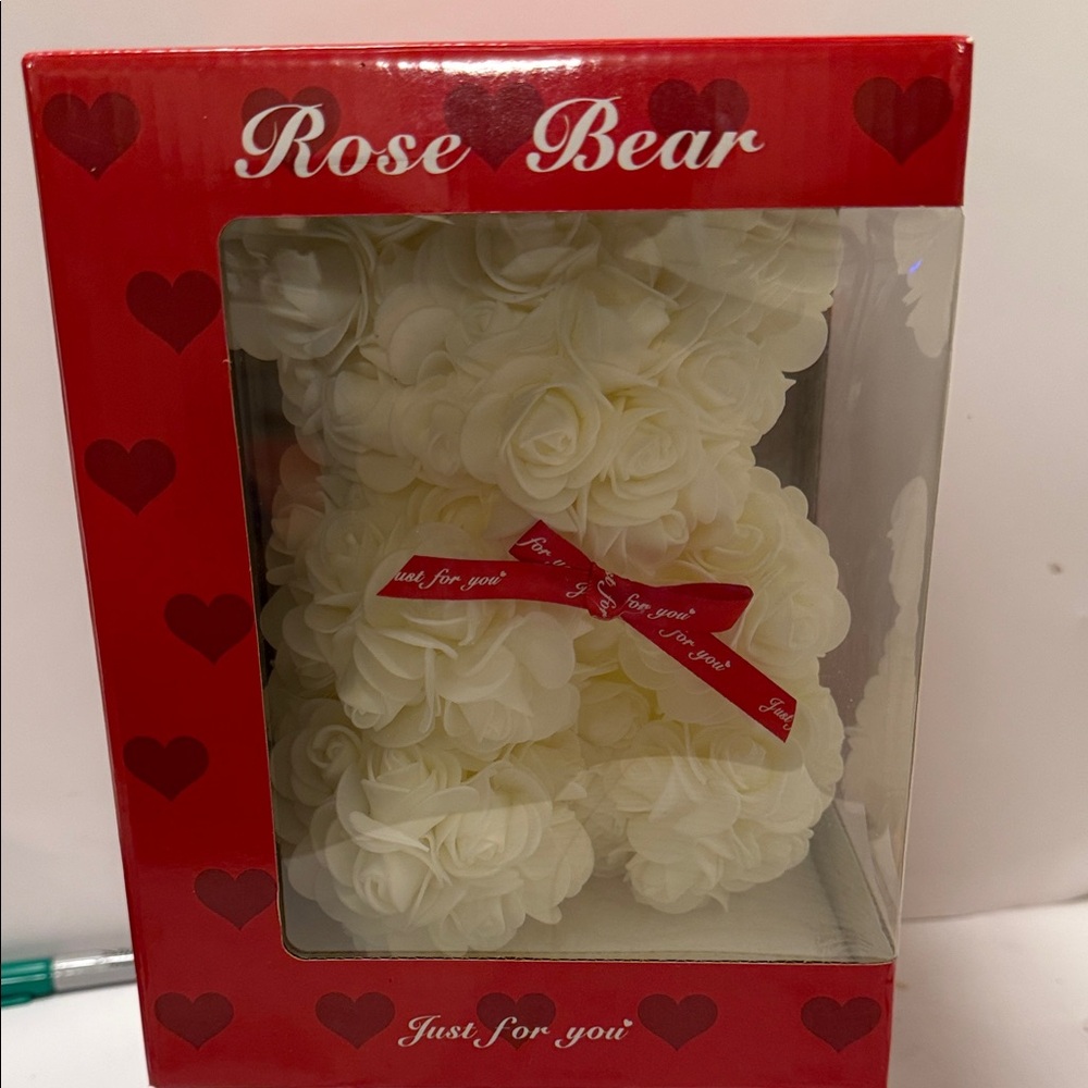 Rose Bear with White Roses